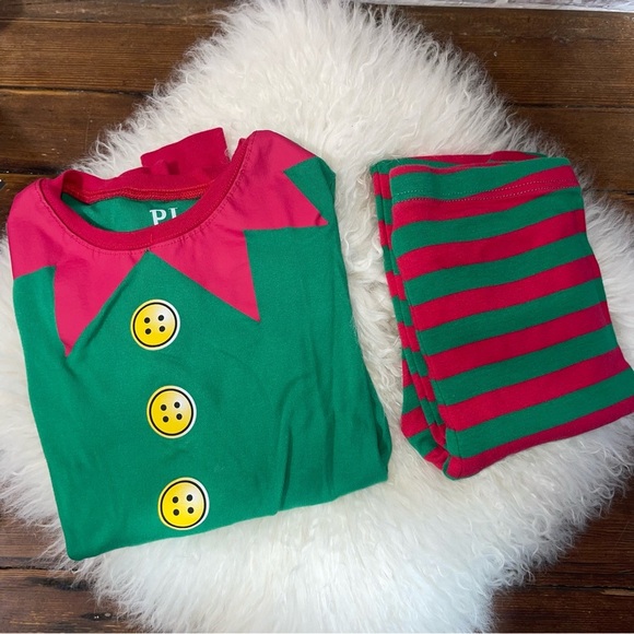 Place Festive Green and Red Kids Pajamas youth size 10 - Picture 1 of 5